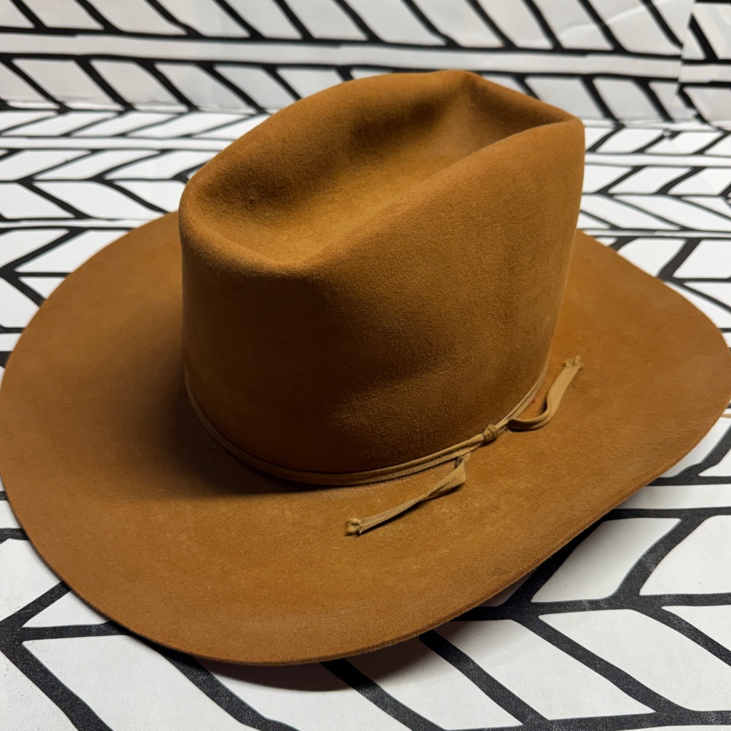 Men’s Resistol 3x Beaver Tall Pine Western Hat Size 6 7/8 In Clay